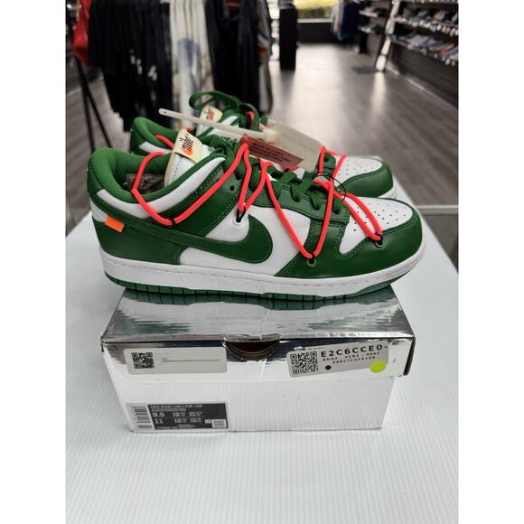 Size 9.5 - Nike x Off-White Dunk Low Pine Green CT0856-100 main image 8